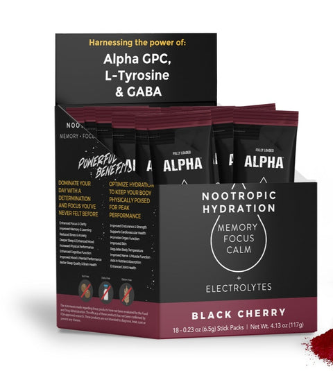 Image of Black Cherry ALPHA Nootropic Hydration Drink Stick Packs