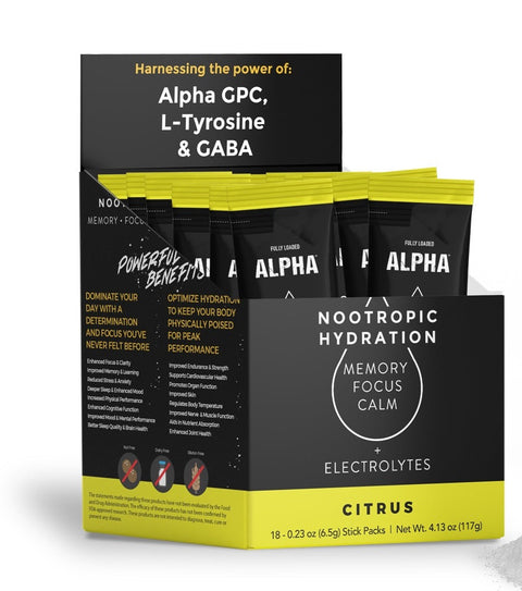 Image of Citrus ALPHA Nootropic Hydration Drink Stick Packs