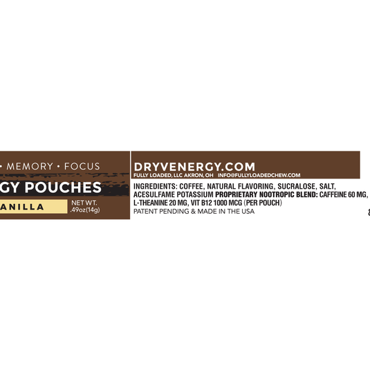 Vanilla Dryv Coffee Energy Pouches